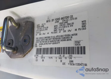 2015 Ford Transit Connect Xl from USA, damaged, VIN NM0LS7E7XF1205377